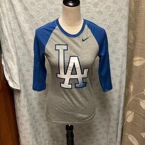 Nike Gray and Blue LA Dodgers Tee